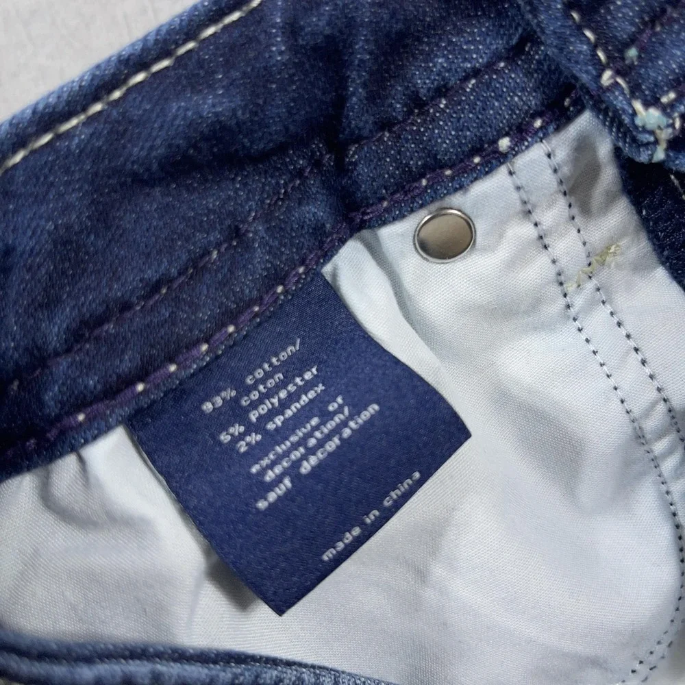 Vigoss Jeans Womens Size 2‎ Capri Blue Heritage Fit Embroidered Pockets Denim